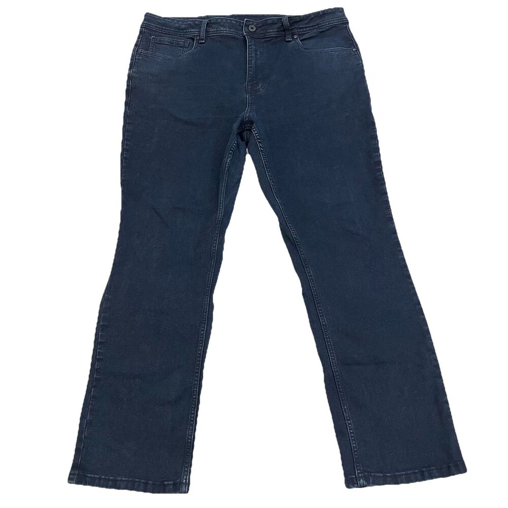 The Perfect Jeans NYC Mens 38x30 Dark Blue Stretch Slim Thick Straight Fit Denim